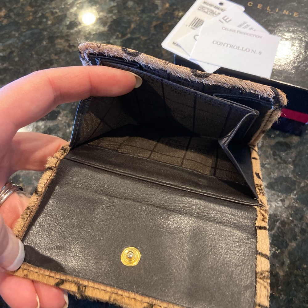 Celine Tan Wallet with Iconic Logo Pattern - Picture 3 of 4